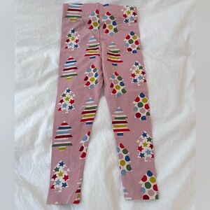 NWT Mini Boden Pink Christmas Tree Pattern Leggings